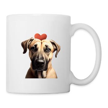 Black Mouth Cur Valentine's Day - Mug - white - Right
