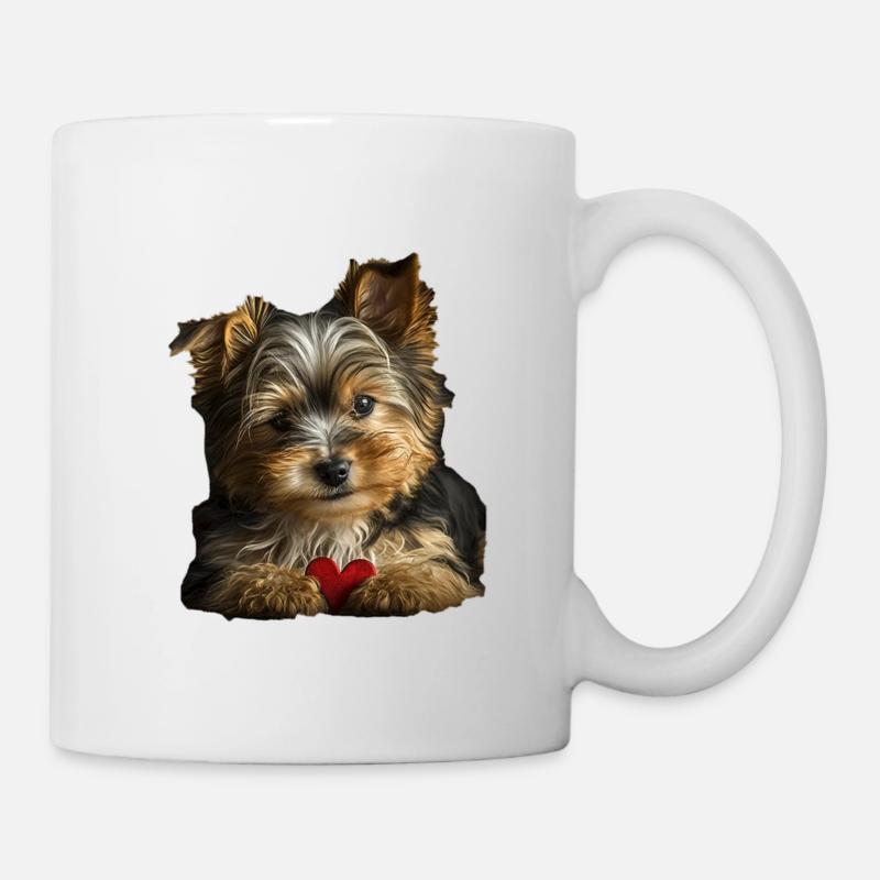 Biewer Yorkshire Terrier Saint-Valentin - Mug blanc - blanc