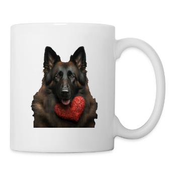 Belgischer Schäferhund Valentins Tag - Tasse - Weiß - Rechts