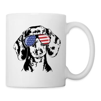 Dachshund DACHSHUND America Flag Glasses Wilsigns - Mug - white - Right