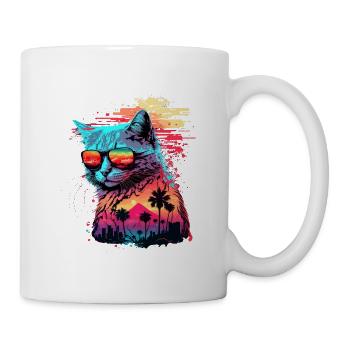 80s Aesthetic - Cat - Mug - white - Right