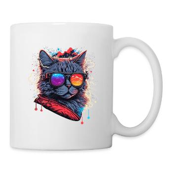 Elektronische Katze - Tasse - Weiß - Rechts