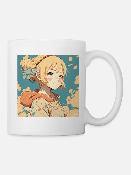 Cute blond anime girl - Mug - white