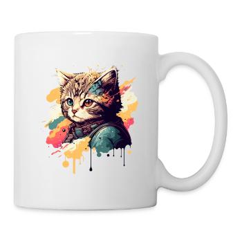 Vintage Kätzchen - Tasse - Weiß - Rechts