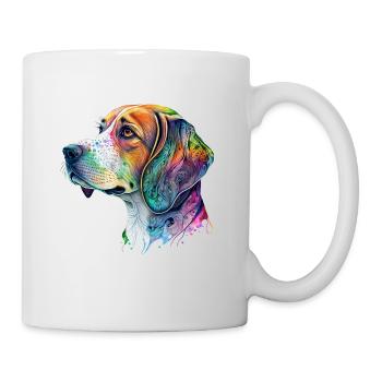 Beagle Hundemotiv - Tasse - Weiß - Rechts
