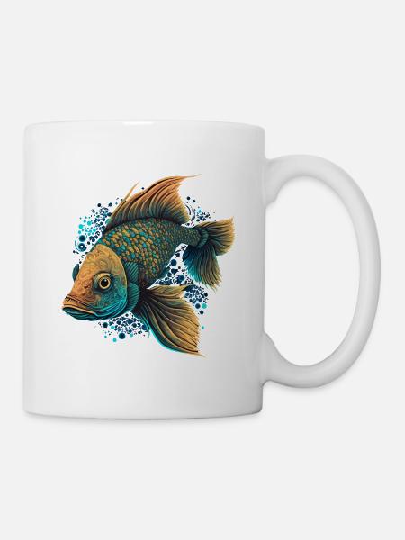 Fliegenfischen - Tasse - Weiß