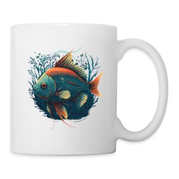 Poisson fou - Mug blanc - blanc - Droite