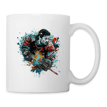 Eishockeyspieler - Tasse - Weiß - Rechts