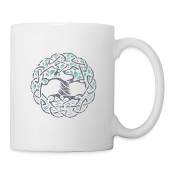 Keltischer Baum des Lebens. Grau. - Tasse - Weiß - Rechts