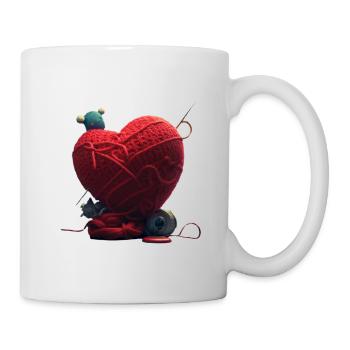 Tricoter la Saint-Valentin - Mug blanc - blanc - Droite