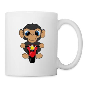 MOTORRAD - AFFE - TIER - TIERISCH - Tasse - Weiß - Rechts