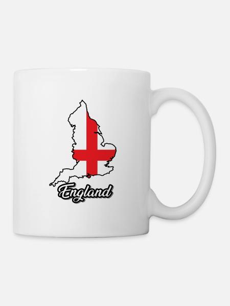 Carte du drapeau de l’Angleterre, Pays - Mug blanc - blanc