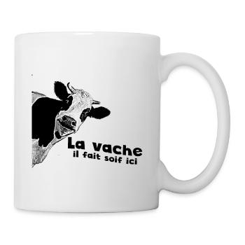 La vache il fait soif ici - Mug blanc - blanc - Droite