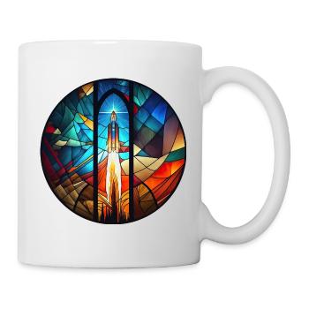 Lancement de fusée spatiale Kirchenglass Buntglass - Mug blanc - blanc - Droite