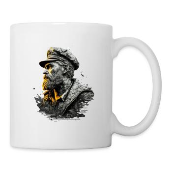 Le capitaine du voilier, le marin et la mer - Mug blanc - blanc - Droite