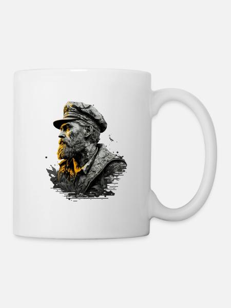 Der Kapitän des Segelschiffs, Seemann und das Meer - Tasse - Weiß