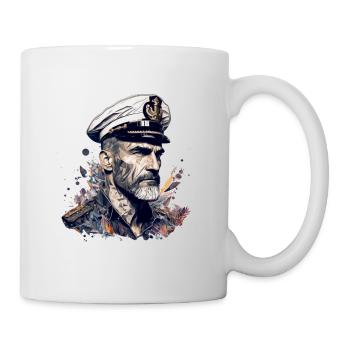Le capitaine et son voilier, marin - Mug blanc - blanc - Droite