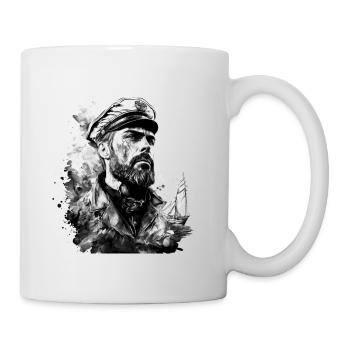 Le capitaine et son voilier, marin - Mug blanc - blanc - Droite