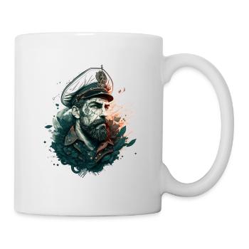 Le capitaine et son voilier, marin - Mug blanc - blanc - Droite