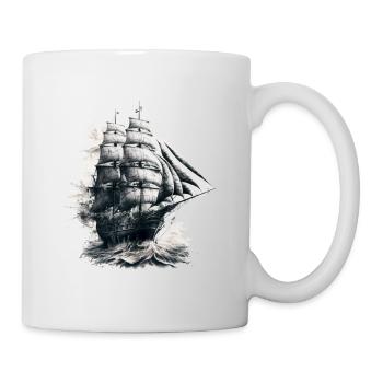 Segelschiff auf hoher See: Freiheit und Abenteuer - Tasse - Weiß - Rechts