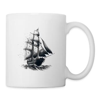 Segelschiff auf hoher See: Freiheit und Abenteuer - Tasse - Weiß - Rechts