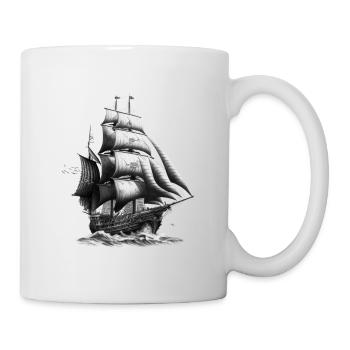 Segelschiff auf hoher See: Freiheit und Abenteuer - Tasse - Weiß - Rechts
