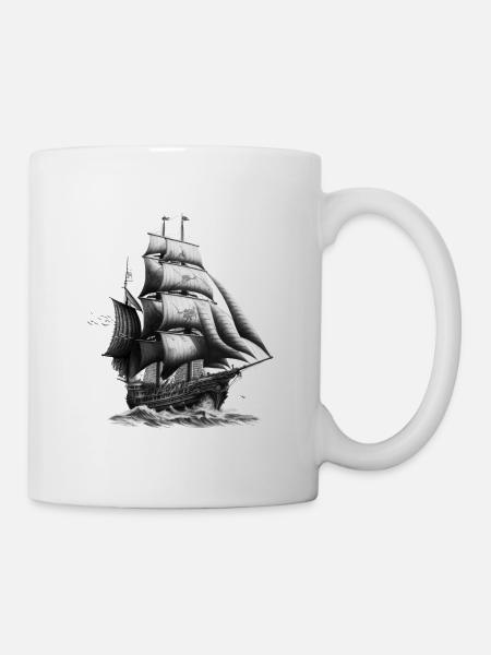 Voilier en haute mer : liberté et aventure - Mug blanc - blanc