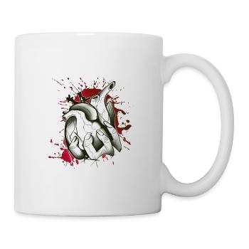 Heart in the hand sketch splash - Mug - white - Right
