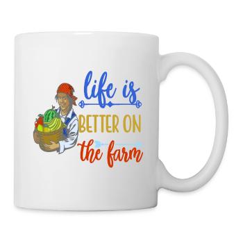 Life Is Better On The Farm Retro Farmer Designs - Mug - white - Right
