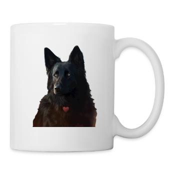 Schwarzer Schäferhund Valentins Tag - Tasse - Weiß - Rechts