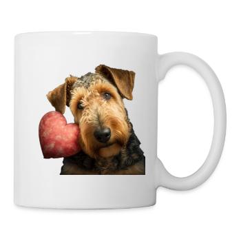 Airedale Terrier Valentins Tag - Tasse - Weiß - Rechts