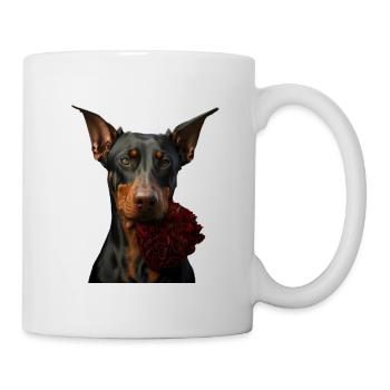 Dobermann Valentins Tag - Tasse - Weiß - Rechts