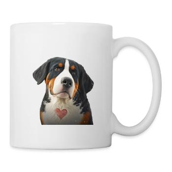 Grand Bouvier Suisse Saint-Valentin - Mug blanc - blanc - Droite