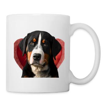 Grand Bouvier Suisse Saint-Valentin - Mug blanc - blanc - Droite