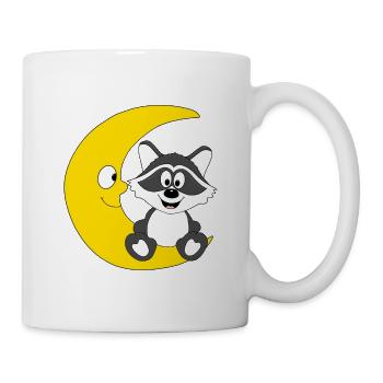 WASCHBÄR - MOND - TIER - KIND - BABY - Tasse - Weiß - Rechts