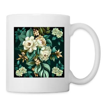 Vintage Flowery Design Floral 2 13 300 - Mug - white - Right