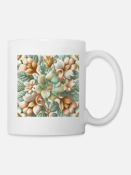 Floral Design 2 - Tasse - Weiß
