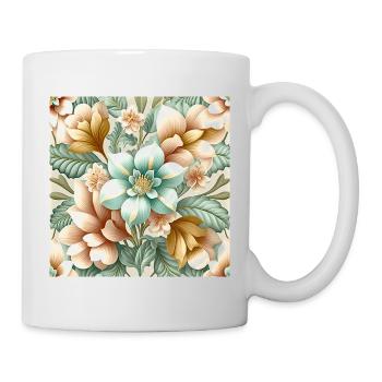 Vintage Floral Design - Tasse - Weiß - Rechts