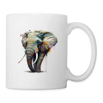 Eins mit der Natur - Elefant - Tasse - Weiß - Rechts