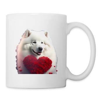 Samoyoyède Saint-Valentin - Mug blanc - blanc - Droite