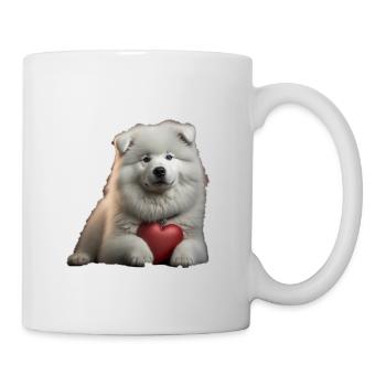 Samoyède Saint-Valentin - Mug blanc - blanc - Droite