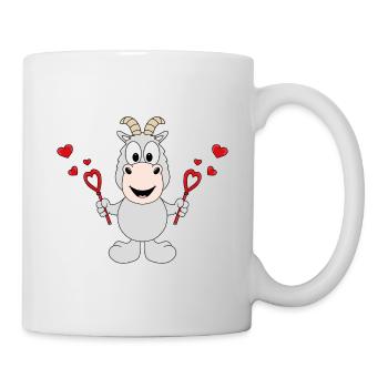 LIEBE - LOVE - SEIFENBLASEN - ZIEGE - TIER - Tasse - Weiß - Rechts