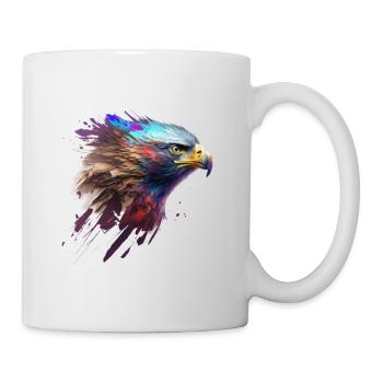 Mächtiger Adler: Ein modernes Ölbild - Tasse - Weiß - Rechts