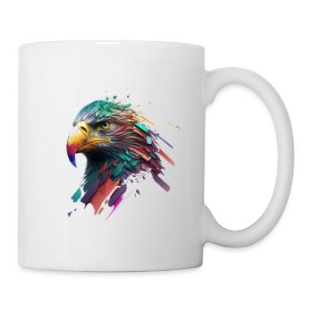 Ein Adlerblick: Ölgemälde in lebendigen Farben - Tasse - Weiß - Rechts