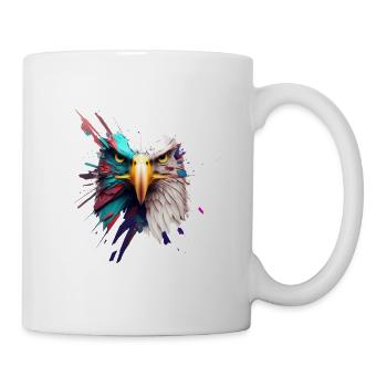 Adler in Farben: Ein künstlerisches Porträt - Tasse - Weiß - Rechts