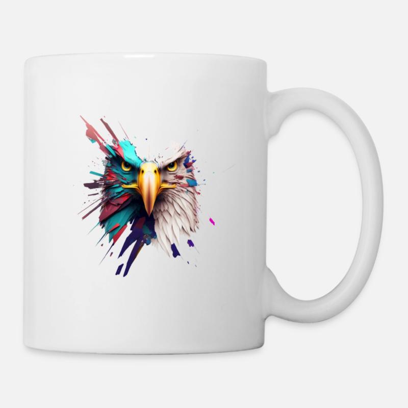 Eagle in Colors: An Artistic Portrait - Mug - white