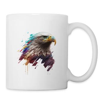 Adler in Farben: Ein künstlerisches Porträt - Tasse - Weiß - Rechts
