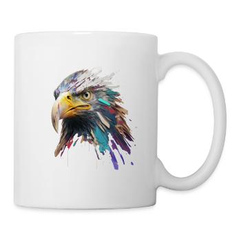Eagle's Head: A Colorful Oil Painting - Mug - white - Right