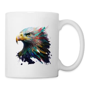 Ein Adlerblick: Ölgemälde in lebendigen Farben - Tasse - Weiß - Rechts