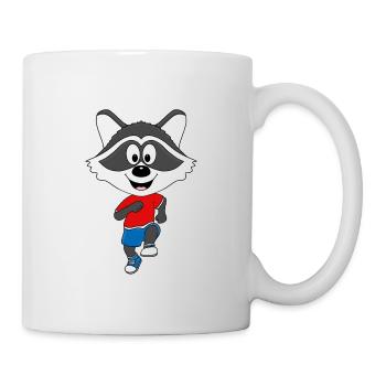 WASCHBÄR - LAUFEN - SPORT - FITNESS - MARATHON - Tasse - Weiß - Rechts